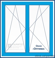 Двухстворчатое поворотно откидное окно Оптима